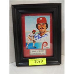 7X9 FRAMED BASEBALL PHOTO AUTOGRAPH MIKE SCHMIDT