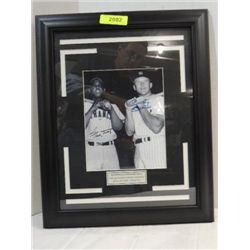 17X21 FRAME BASEBALL PHOTO AUTOGRAPH MANTLE & MAYS