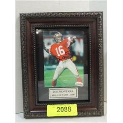 7X9 FRAMED FOOTBALL PHOTO AUTOGRAPH JOE MONTANA