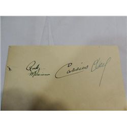 CLAY & MARCIANO CUT SIGNATURE AUTOGRAPH NO COA