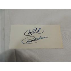 WILT CHAMBERLAIN CUT SIGNATURE AUTOGRAPH NO COA