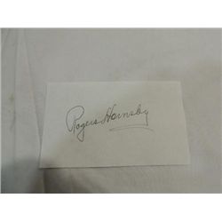 ROGER HORNSBY CUT SIGNATURE AUTOGRAPH NO COA.