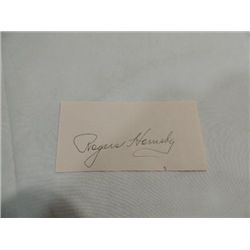 ROGER HORNSBY CUT SIGNATURE AUTOGRAPH NO COA.