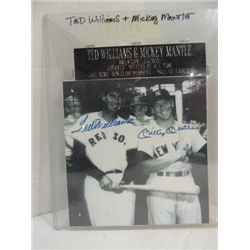 6X7 WILLIAMS & MANTLE BASEBALL PHOTO AUTOGRAPH NO