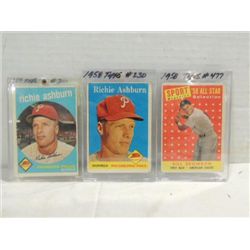 LOT 3 TOPPS BASEBALL CARDS: 1958 #477 SKOWRON,