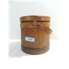 Image 2 : VINTAGE WOOD & METAL STRAP LIDDED BUCKET