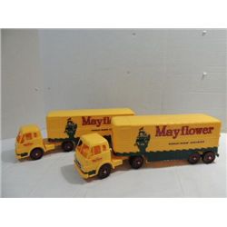 LOT 2 VINTAGE PLASTIC ADVERTISING MAYFLOWER TRUCKS