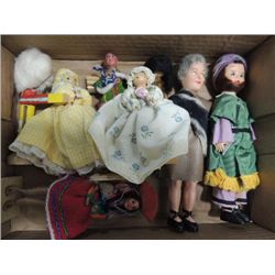 LOT 8 VINTAGE MINIATURE DOLLS OF VARIOUS STYLES