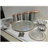 Image 1 : LOT 6 VINTAGE ALUMINUM ITEMS: 4 NESTED CANNISTER,