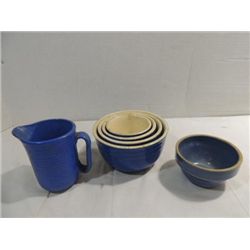 LOT 6 VINTAGE ITEMS: (4) NESTED OXFORD STONEWARE