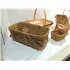 Image 2 : LOT 4 VINTAGE LONGABERGER WOOD WOVEN BASKETS DATED