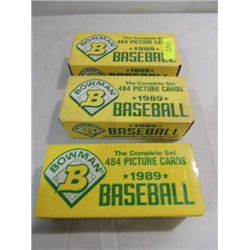 LOT 3 1989 BOWMAN BASEBALL PLAYER CARD FACTORY SET