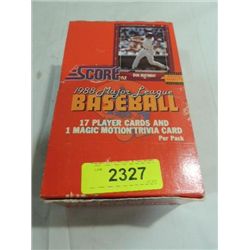 1988 SCORE WAX PACK BASEBALL CARDS SET