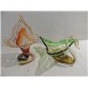 Image 1 : LOT 2 MURANO STYLE GLASS SWAN BOWL & STYLIZED VASE