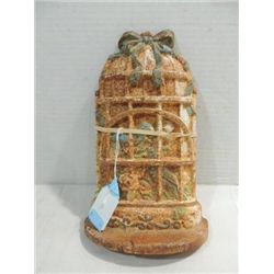 VINTAGE CAST IRON BIRD CAGE DOOR STOP 9"H