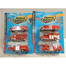 1998 ROAD CHAMPS DIE CAST METAL FIRE TRUCKS