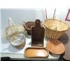 Image 1 : LOT 8 VINTAGE REED WOVEN BASKETS, VARIOUS STYLES
