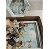 Image 2 : LOT 3 (2) DISPLAY CASE SEA SHELLS, BAROMETER &