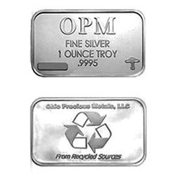 OPM fine silver 1 ounce troy bar