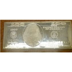 100 Dollar' Silver Bar