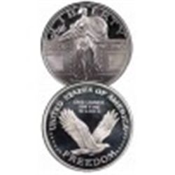 Five One Oz Liberty Silver Round