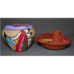 TWO JEMEZ POTTERY ITEMS