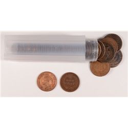 ROLL OF 50 1894 INDIAN CENTS AVERAGE CIRCULATED COINS