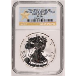 2013-W AMERICAN SILVER EAGLE REVERSE PROOF NGC PF-69 FIRST RELEASE