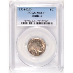 1938 D/D BUFFALO NICKEL PCGS MS65+