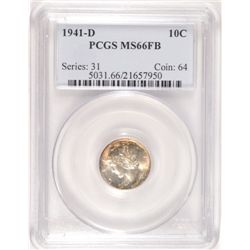 1941-D MERCURY DIME PCGS MS66 FB