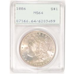 1886 MORGAN DOLLAR PCGS MS64 OGH