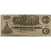 Image 1 : 1862 $100 CONFEDERATE STATE OF AMERICA NOTE AU