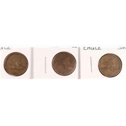 3 FLYING EAGLE CENTS (57,58 LL, 58 SL) AG-FINE