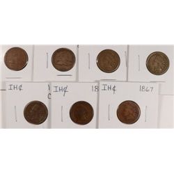 7 INDIAN HEAD CENTS (57,58,60,62,64 CN, 65,67) AG-VG