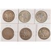 Image 2 : 6 WALKING LIBERTY HALF DOLLARS (20,20-D,27-S,29-S,42,43) GOOD-XF