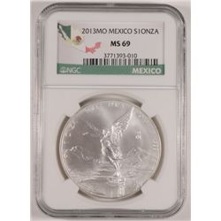2013 1 OZT .999 FS MEXICO LIBERTAD NGC MS9