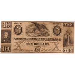 1840 $10 AUGUSTA INSURANCE & BANKING CO. NOTE VF