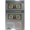 Image 1 : 1- 1999 $1 STAR NOTE PMG 65 EPQ & 1-1995 $1  NOTE PMG 66 EPQ