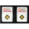 Image 1 : SET OF 2 GOLD COINS: 2012 CHINA DRAGON NGC PF69 U.C.    1/10 OZ AND 2012