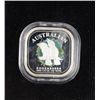 Image 1 : 2005 AUSTRALIA KOOKABURRA SILVER 1/2 OZ SQUARE COIN PROOF BOX/COA COLORIZED!