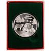 Image 1 : SEASONS GREETINGS WITH A FARM SCENE ON A ONE OUNCE .999 SILVER ROUND
