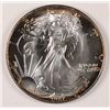 Image 1 : 1987 AMERICAN SILVER EAGLE ONE OUNCE .999 SILVER COIN, LOOKS MS-70 TO US, COLOR