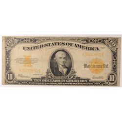 1922 $10 GOLD CERTIFICATE F/VF