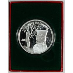 HAPPY HOLIDAYS 2013 ON A ONE Oz .999 SILVER ART ROUND WITH CAPSULE/GIFT BOX