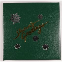 SEASON'S GREETINGS ON A ONE Oz. .999 SILVER ART BAR, CAPSULE/GIFT BOX