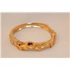 Image 1 : 14KT YELLOW GOLD NATURAL GOLDEN YELLOW SAPPHIRES AND DIAMOND BANGLE STYLE BRACELET. THE BRACELET IS