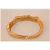 Image 2 : 14KT YELLOW GOLD NATURAL GOLDEN YELLOW SAPPHIRES AND DIAMOND BANGLE STYLE BRACELET. THE BRACELET IS