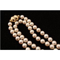 ONE STRAND OF ROUND WHITE JAPANESE AKOYA CULTURED PEARLS, CONSISTING OF PEARLS WITH THE FOLLOWING
