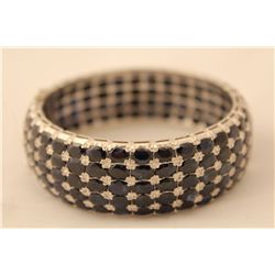 STERLING SILVER SAPPHIRE BRACELET. STAMPED 925 SILVER, INCLUDES APPROX. 90.00 CT GEMSTONE
