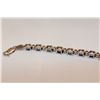 Image 3 : ONE LADIES WHITE GOLD CLAW STYLE BLUE SAPPHIRE TENNIS STYLE, BRACELET STAMPED 10KT. SET WITH TWENTY